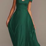 David's Bridal Off- Shoulder Satin Dress Photo 0