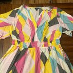 Torrid NWT  0 L 12 Giant Geo Tiered Maxi Dress Plus Pink Yellow Pockets Photo 14