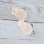 Vintage Screw On Earrings Cream Pineapple with Slight Iridescence Photo 1