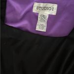 Studio I Black and Purple Patterned Dress Size 10 Photo 2