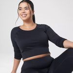 Lane Bryant NEW LIVI Seamless Fitted Sleeve Detail Crop Tee in Black Size 18/20 Photo 9