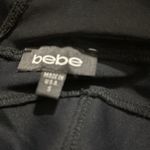 Bebe  vneck top mesh small black peplum dress back zip nylon/spandex Photo 4