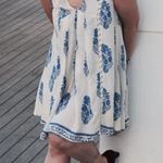 Nectar Clothing Boho Blue and White Cottagecore Leaf Tunic Dress Size XS Photo 8