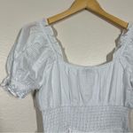 Francesca's Francesca’s White Cidney Smocked Waist Mini Dress Photo 7