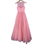 Sherri Hill Pink Crystal Tulle and Satin Formal Gown Size 2 Prom Quinceañera Photo 3