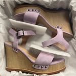 Linea Paolo Ellis suede ankle strap lilac wedge sandals women’s Size 8M Purple Photo 9