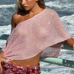 Edikted Pink sequin poncho Photo 0
