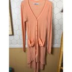 Free People  Beach Peach Bonita Ribbed Cardigan Dress Cover-up - Size - Medium Photo 4