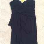 Minuet Navy Strapless Grecian Layered Dress Blue Photo 7