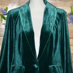 Cato Womens Holiday Green Velvet One Button Blazer Size S Pockets Christmas Photo 1