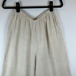 Flax  Linen Culottes Cropped Pants Elastic Waist Ruffle Hem Medium Photo 6