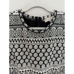 Loft  Women’s‎ Black White Monochrome Geometric Knit Dress Size Medium Zipper Photo 3