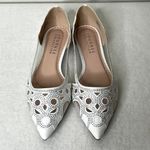 Journee Collection Journee Batavia Pinted Toe White Rhinestone Flats Photo 1