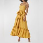 MISA Los Angeles  Rosie Bustier Peplum Maxi Dress Yellow Gold Bohemian Resortwear Photo 1