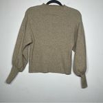 Mango MNG Basics  Oatmeal Puff Sleeve Sweater Blouson Puff Sleeve Mock Neck Sz S Photo 4