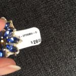 Felt Fabric, Rhinestone & Beaded Beer Bottle Earrings, Purple, White, Gold Photo 12