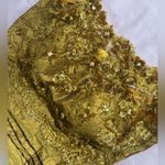 Handmade Floral Embroidered Gold Crop Top Photo 4