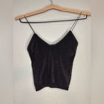 Free People  Intimately Lurex Skinny Strap Seamless Brami Black & Gold Shimmer Photo 2