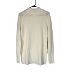 Venus White Mock Neck Ribbed Long Sleeve Side Slit Knit Sweater Women Sz M Photo 1