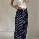 Anthropologie Saturday Sunday /  Lobelia Printed Ankle Tie Jogger Pants Navy M Photo 2