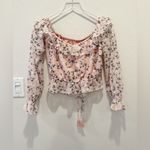 Tularosa  Ruffle Floral‎ Print Blouse size XS Textured Photo 1