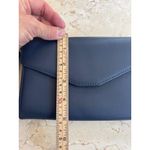 ling xin LEATHERWARE Navy blue Mini faux Leather Wallet With Wrist Strap Photo 6