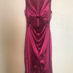 Lush Clothing Lush Satin Cutout Burgundy Cocktail MIDI Dress Photo 3