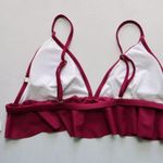 Purple Ruffle Swim Boho Padded Sports Bra Beach Bralette Bikini Top L Large Photo 1