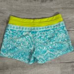 Athleta Women’s Paisley Swim Shorts Neon Green Waist Blue Board Sz M Medium Photo 1