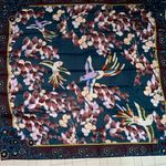 Large Bird Scarf Novelty Print Tapestry Floral Wrap Cotton Shawl Brown Photo 1