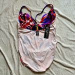 Catalina Vibrant Multicolor Women’s One Piece X-Back Tank Swimsuit, Royal Print Photo 3