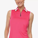 NWT Belyn Key Bk Birdie Sleeveless Polo Golf Tank Melon Pink‎ Size Small Pink Photo 0