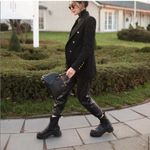 ZARA Double Breasted Blazer With Shoulder Pads Blogger’s Favorite Black Photo 13