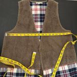 Hem & Thread  Faux Fur Plaid Open Front Boho Western Vest Photo 6