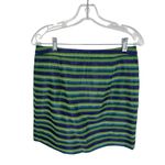J.Crew Pleated Mini Skirt Blue Green Shiny Metallic Lined Textured 10 03990 Photo 1
