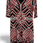 Cb Established 1962 db Established 1962 Women’s Geometric V-Neck Shift Dress Size 6 Photo 0