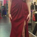 Clarisse burgandy pleated red prom dress Photo 0