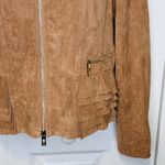 Ivanka Trump Faux Suede Women's Jacket Tan With Gold Hardware Size P (Small) Photo 4
