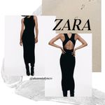 ZARA Black Ribbed Open Back Bodycon Sleeveless Maxi Dress US Medium Photo 1