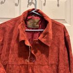 st. john's bay VTG  Womens 3X Washable Genuine Leather Suede Rust Brick Red Jacket Photo 1