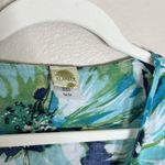 womens beach coverup Swim Tropical Resort Vacation 100 Cotton Boho M Floral Blue Size M Photo 6