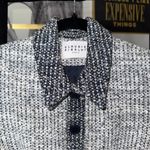 Claudie Pierlot Navy Tweed Short Sleeve Button Front Mini Dress 4 Preppy Blue Photo 13