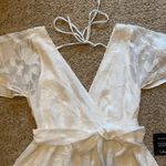 Lulus ‼️ Flutter Forever White Burnout Jacquard Flutter Sleeve Mini Dress‼️ Photo 3