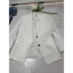 frame denim FRAME Grandfather White Cotton Blend Blazer Jacket Women's XS Photo 0