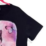 Wild Fable ‎ Cat Floral Butterfly Shirt Black Small Photo 5