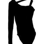 Topshop Women’s Black ribbed one shoulder bodysuit basic everyday going out Photo 0