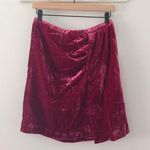 Anthropologie  Connie Velvet Mini Skirt Raspberry Red Cherry Red NEW Photo 0