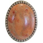 BARSE  Designer Copper/Brass Coral Gemstone Ring Size 7.75 Bold Statement Piece Photo 0