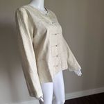 Eileen Fisher  Cream Silk Crinkle Lightweight Jacket Size M Photo 2