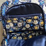 Vera Bradley Laptop Backpack Ellie Blue Elephant Paisley Campus Pockets Zip EUC Photo 8